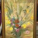 bouquet of flowers - oil or acrylic on canvas, signed Collot Bernard 1982