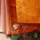 Art Nouveau period bed in mahogany and elm burl from the 1900s
