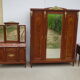 Louis XVI style wardrobe late nineteenth century, mahogany and marquetry