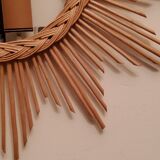 Rattan sun mirror from the 70s