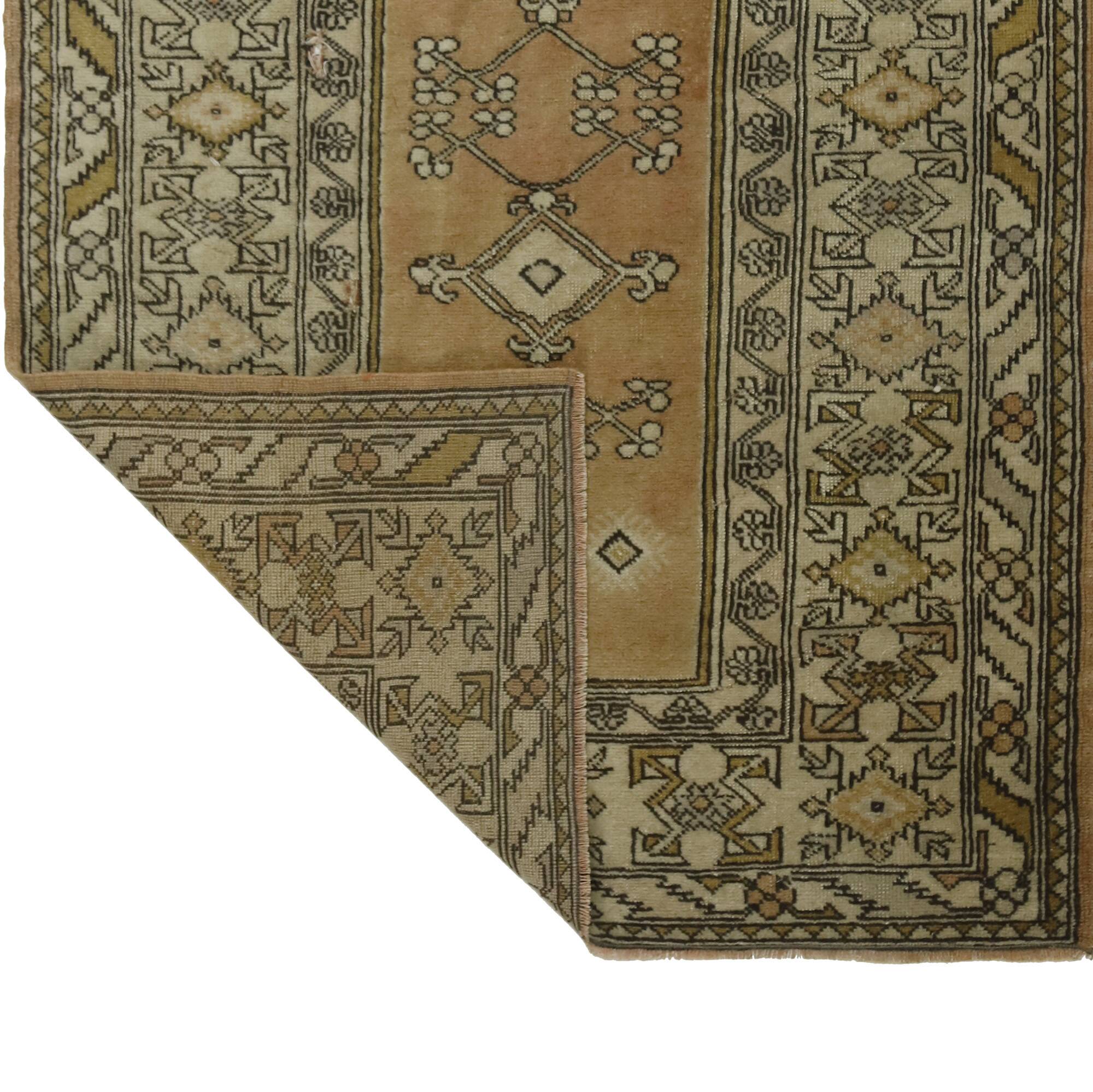 Turkish Anatolian Handmade Vintage Area Rug 185 cm x 110 cm