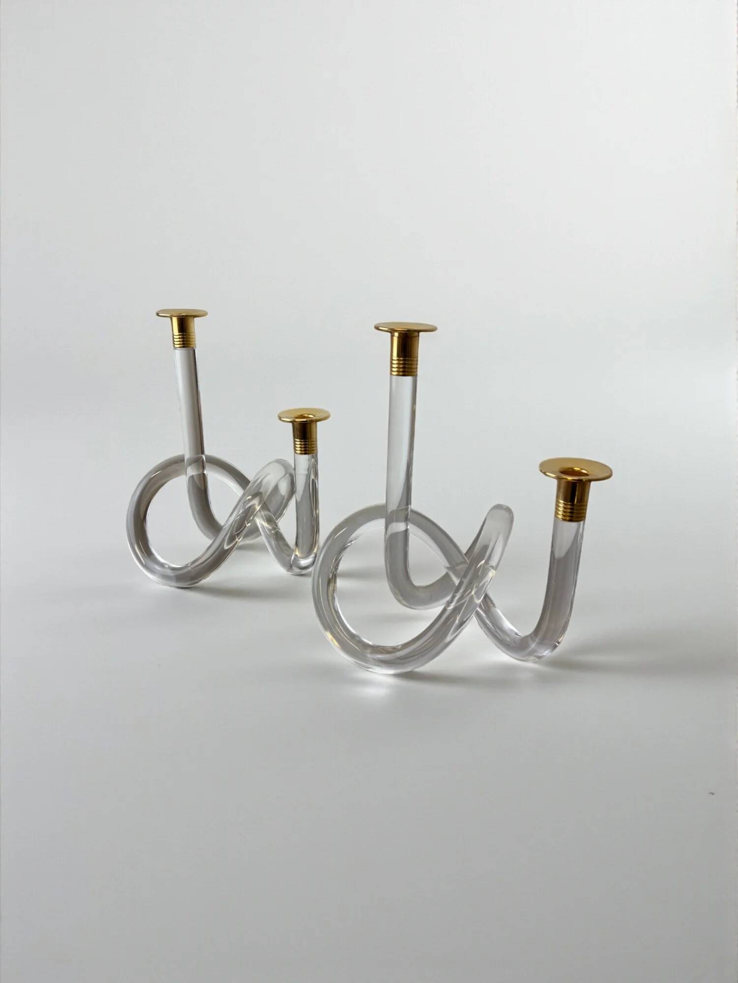 Pair of pretzel candlesticks by Dorothy Thorpe, circa 1970s