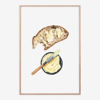 "Dimanche", the toast, art print 21/29,7 cm
