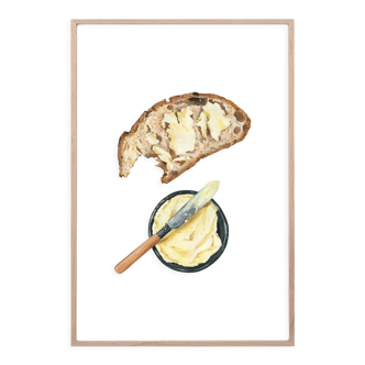 "Dimanche", the toast, art print 21/29,7 cm