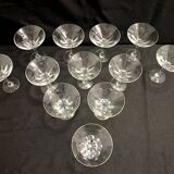 Set of Twelve Crystal Martini Glasses by Christinenhutte, Germany