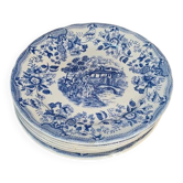 Set of underglaze plates England vintage