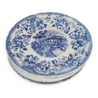 Set of underglaze plates England vintage