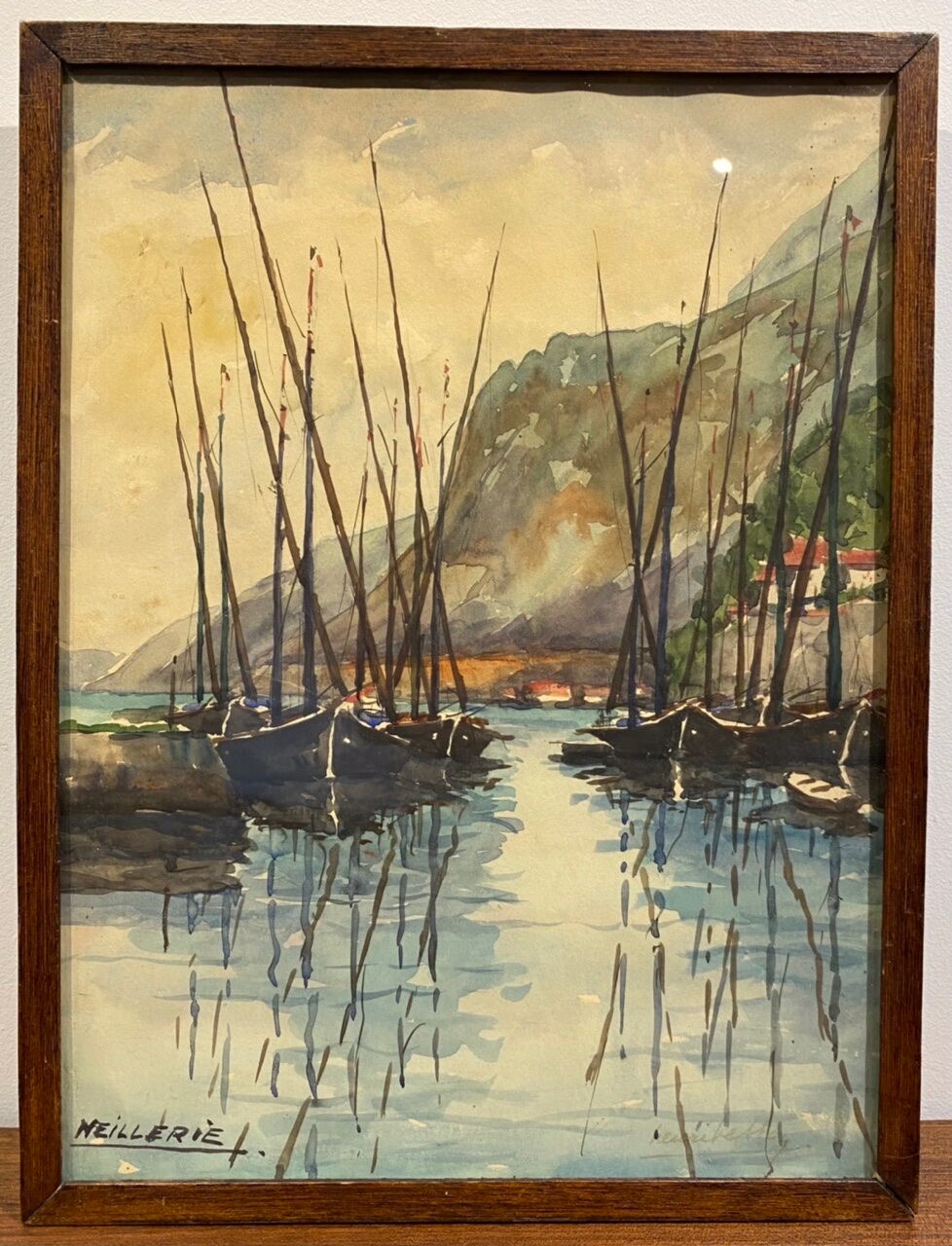 Old painting, marine, signed xx century