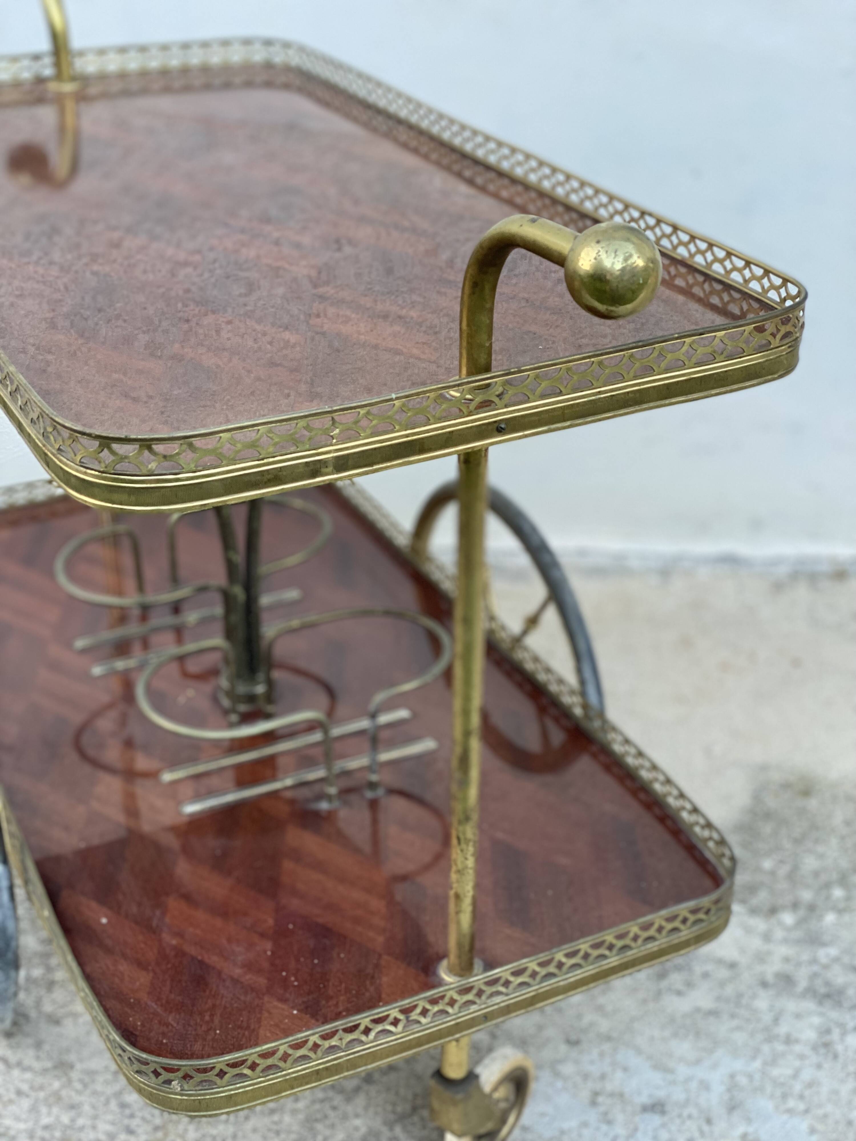 Table desserte à roulettes bar vintage 1950