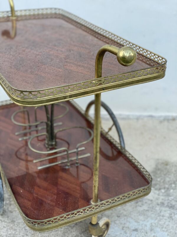 Table desserte à roulettes bar vintage 1950