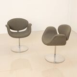 Pair of gray "Little Tulip" armchairs by Pierre Paulin for Artifort 80's