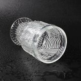 Set of 6 Mid-century Rare Pressed Glass Glasses / Libochovice / 1981