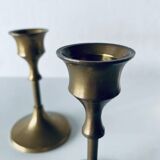 Pair of gilded brass candlesticks