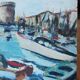 Peinture marine, le port de la Rochelle, années 50