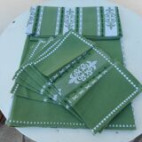 A tablecloth and six Basque towels