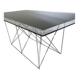 Steel and glass dining table by Max Sauze for Max Sauze Studio, 1970s