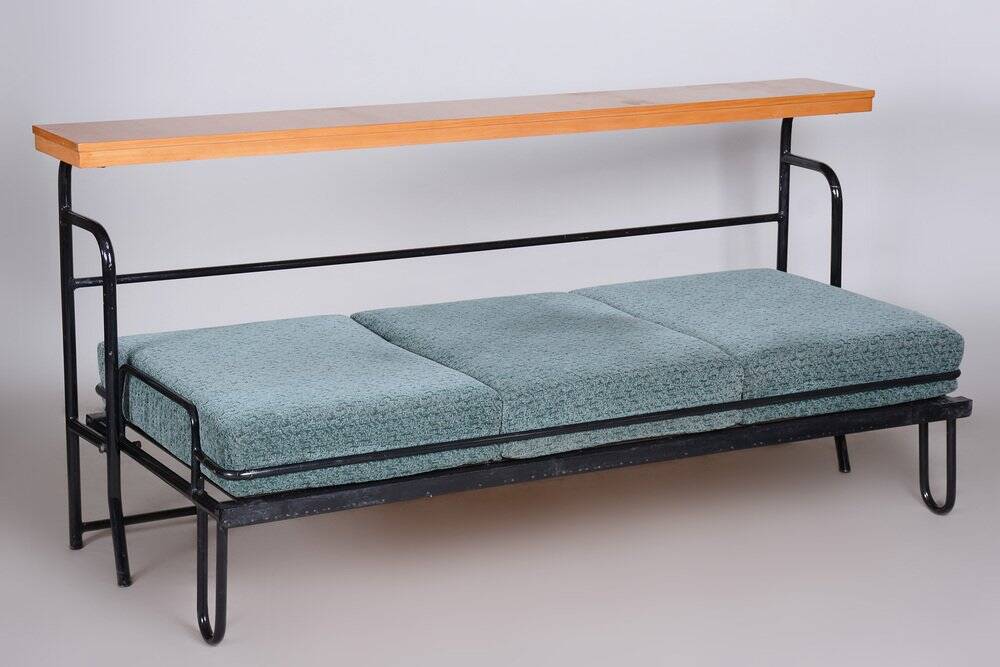 Brown & Blue Bauhaus Sofa, Czechia, 1930s