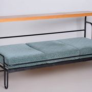 Canapé Bauhaus marron et bleu, Tchéquie, années 1930