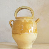 Yellow glazed gargoulette, Provençal jug pitcher