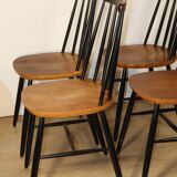 Set of 4 vintage wooden chairs, 1960.