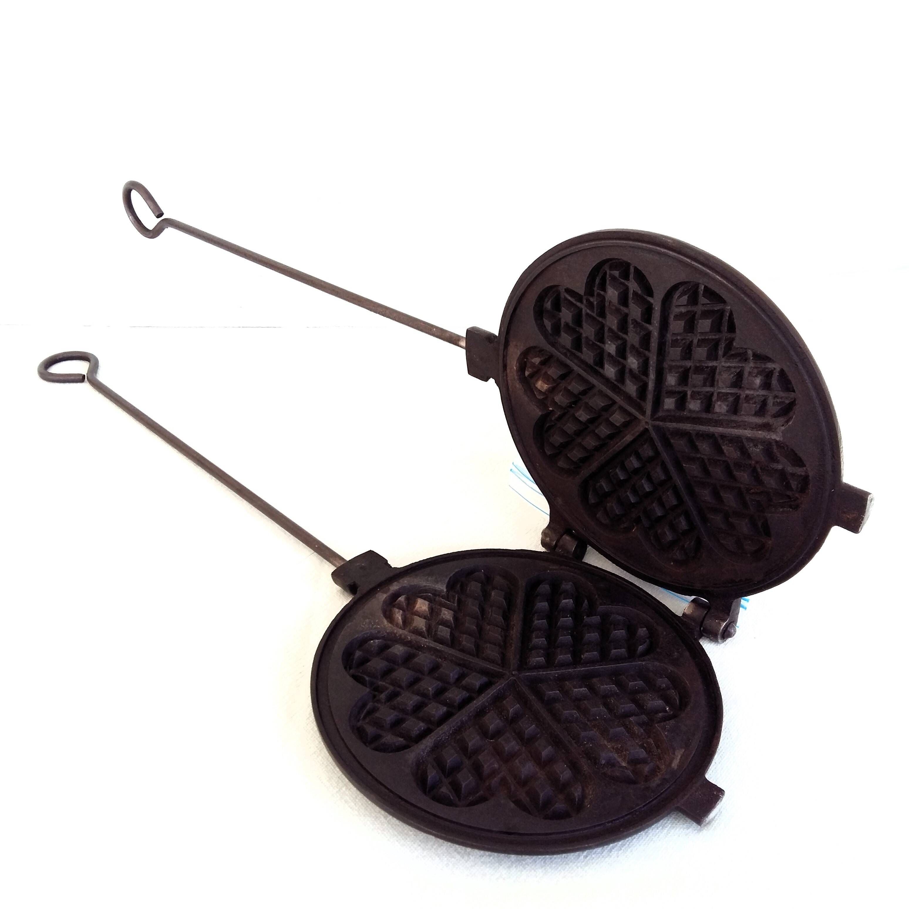 Antique Waffle Maker. French Cast Iron Waffle Pan.
