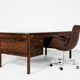 Executive desk in rosewood and leather by Søren Willadsen