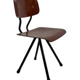 Vintage industrial children's chair, school chair, Dutch design