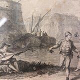 Lithographed plate, the troubadours, nineteenth century