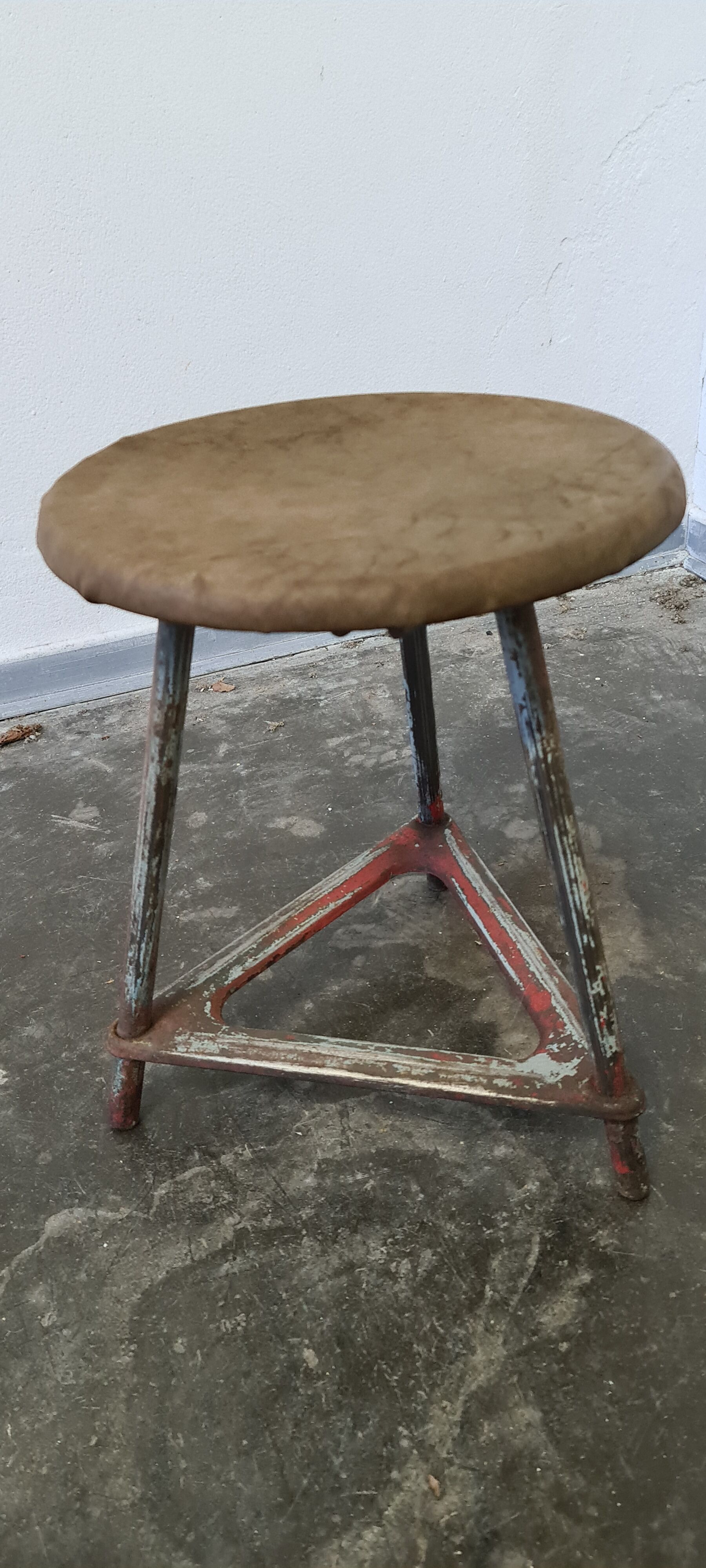 Metal and wood industrial stool