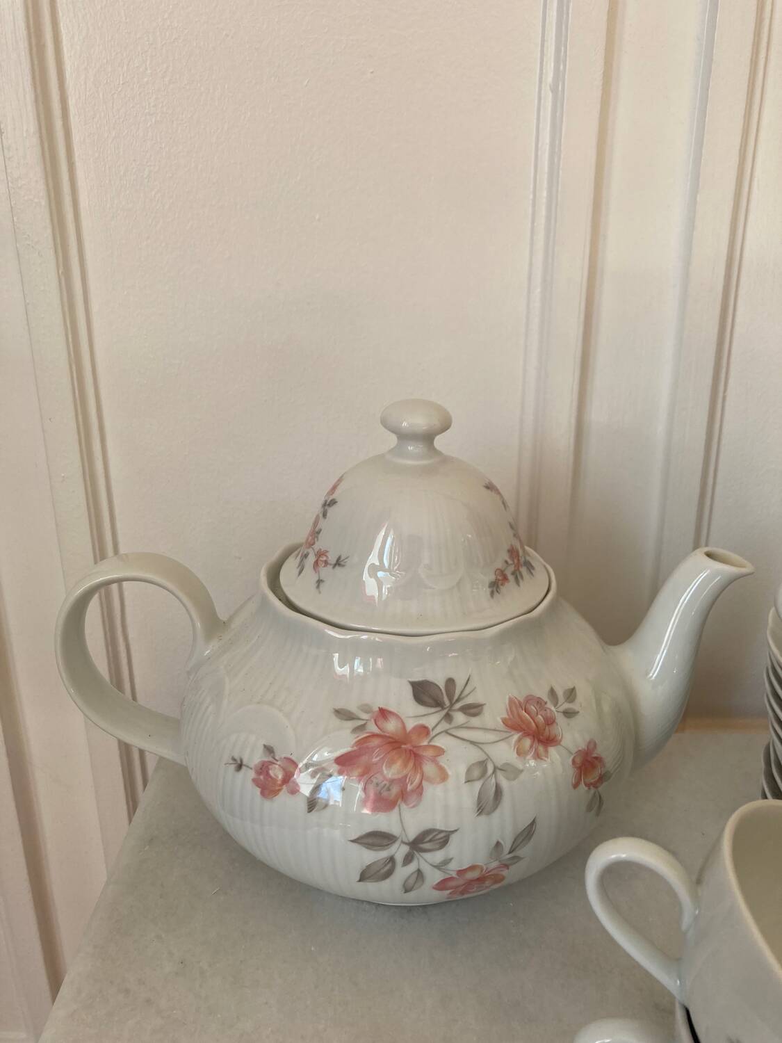 Tea service "Pink flowers" Bavarian porcelain