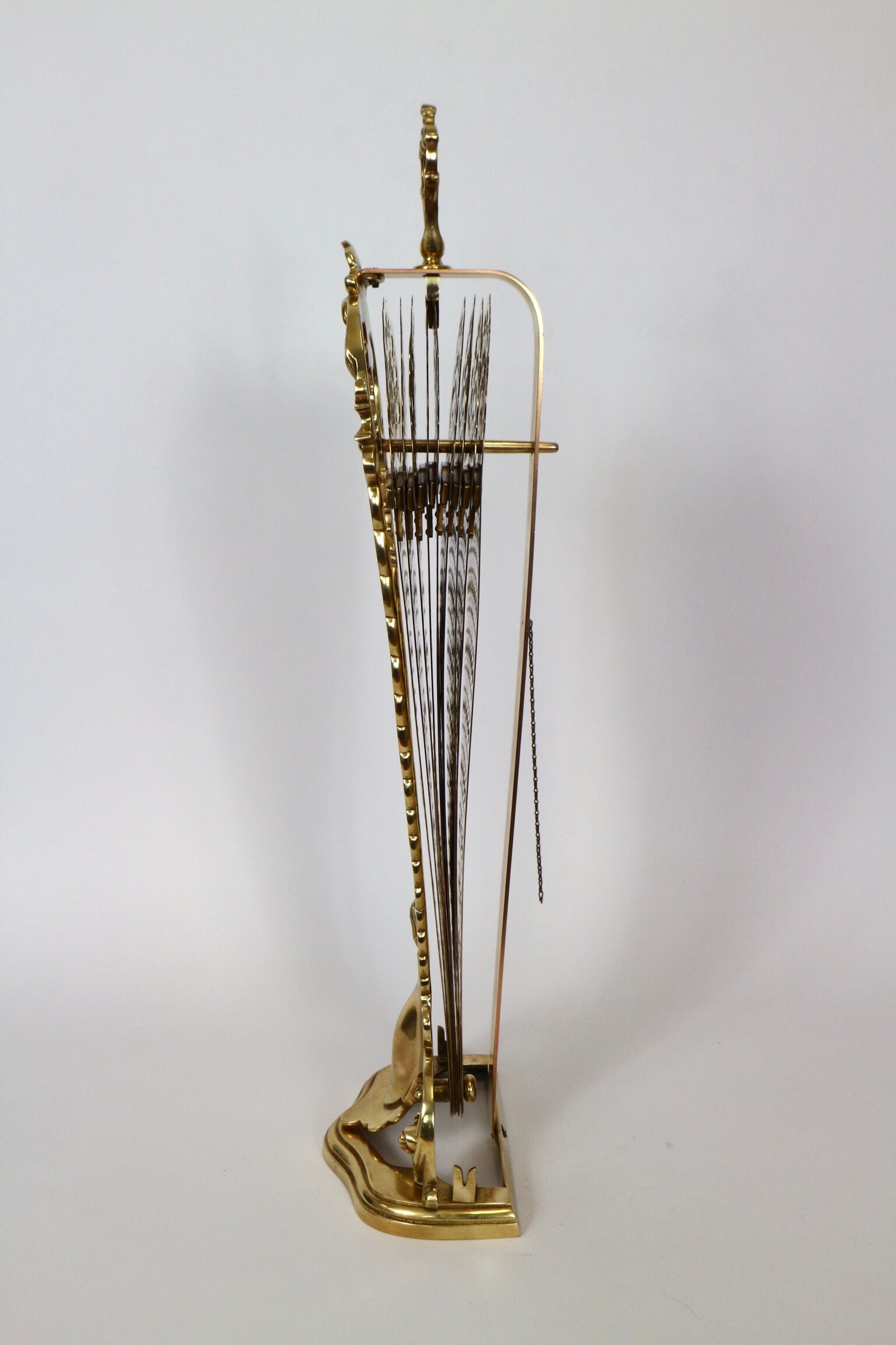 Fireplace peacock tail effect vintage, brass