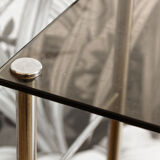 Vintage chromed metal sofa end