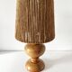 Vintage 1960 turned wood elm lamp