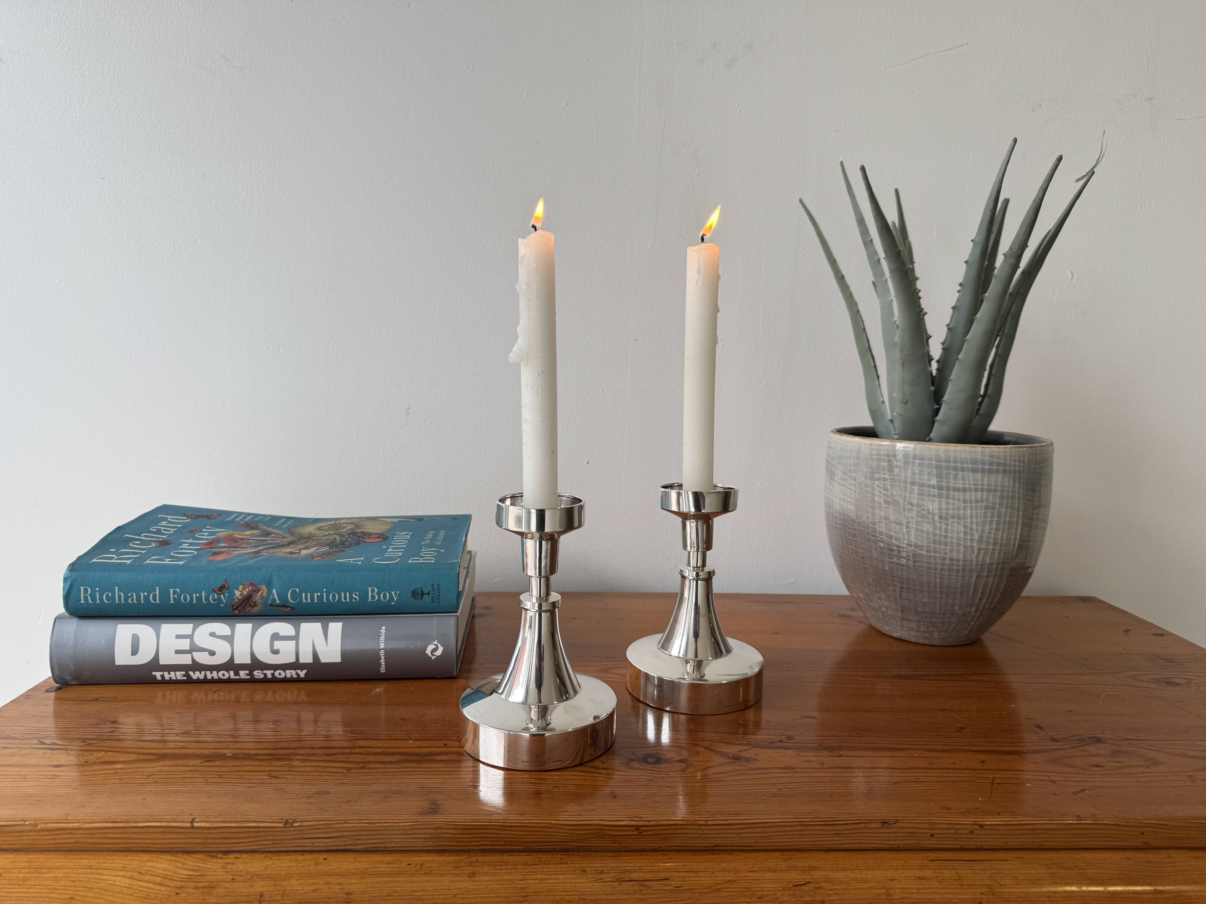 Vintage Pair of Silver Candlesticks by Löfman