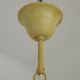 French vintage chandelier with 3 lights in leaf green metal and glass shades 5516