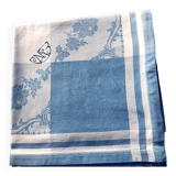 White and blue damask tablecloth 1m50 x 1m50