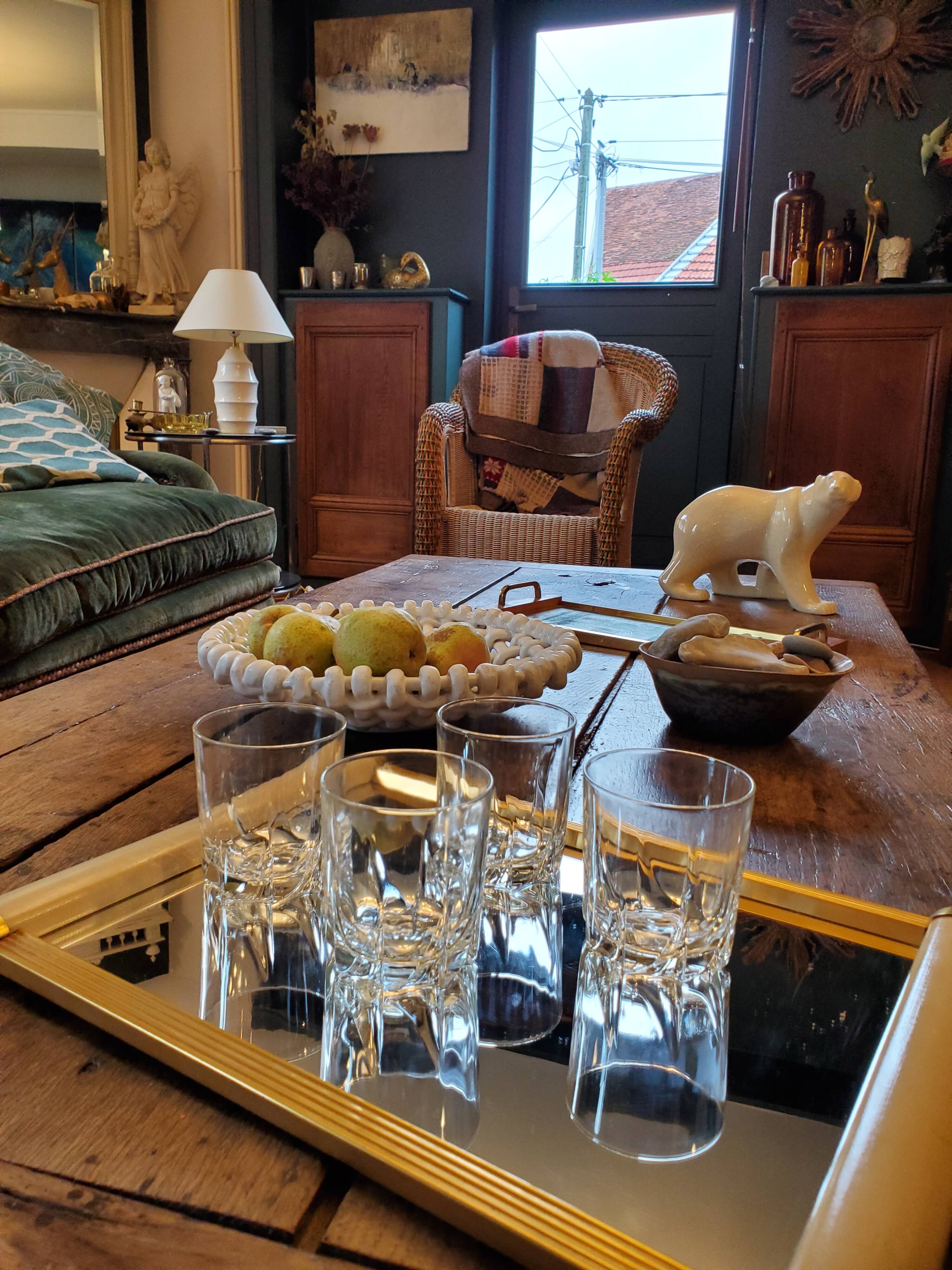 4 70's whiskey glasses