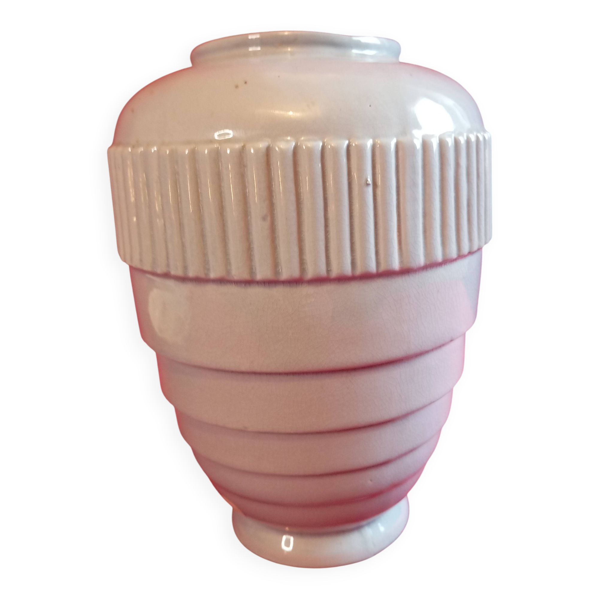 Art deco earthenware vase "moulin des loups orchies"