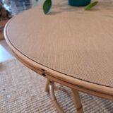Vintage round bamboo and rattan table