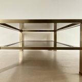 Large coffee table in gilded metal, France, 1970s