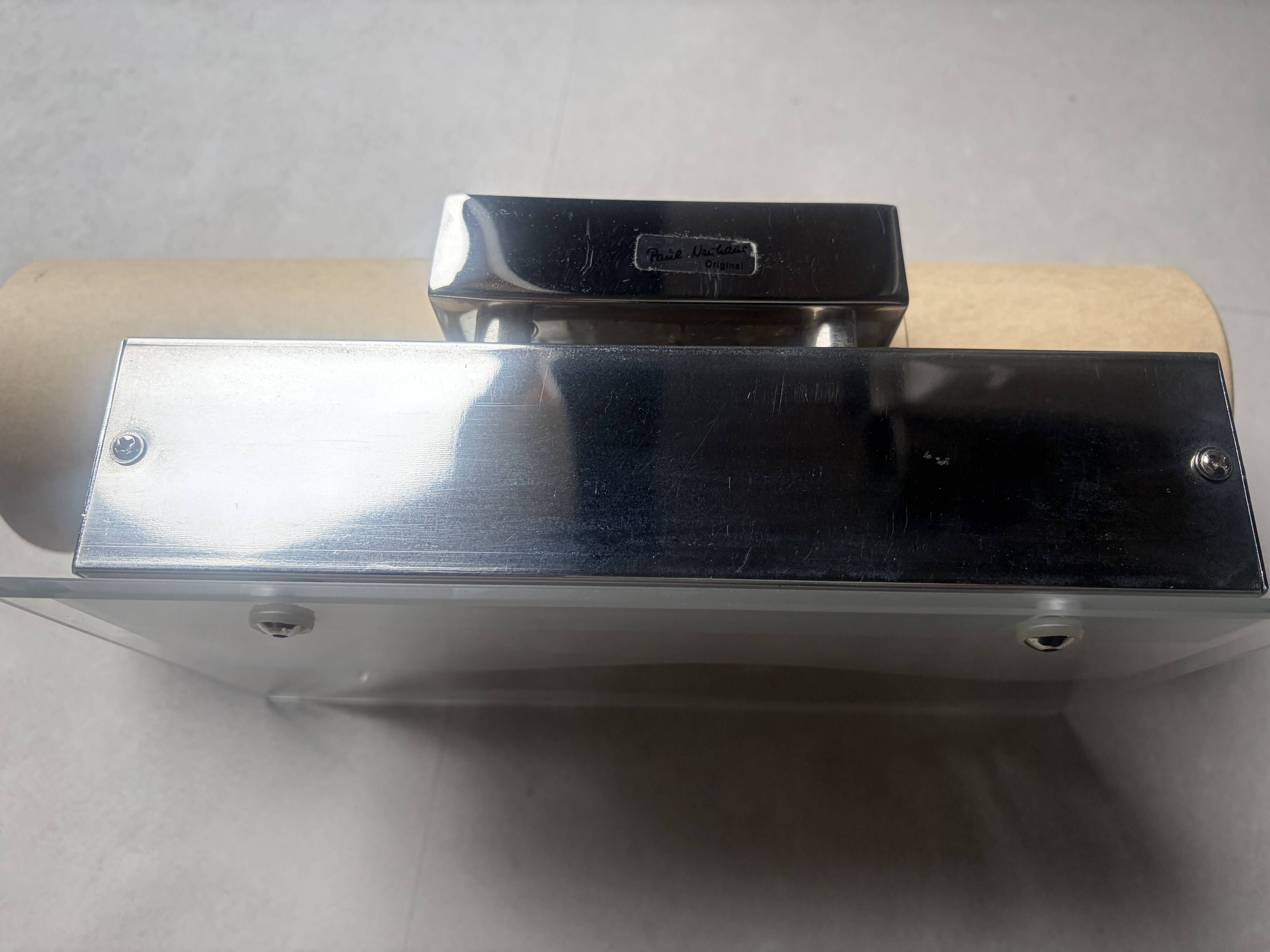 Vintage Paul Neuhaus wall light – Glass & Silver Chrome – Space Age 1970