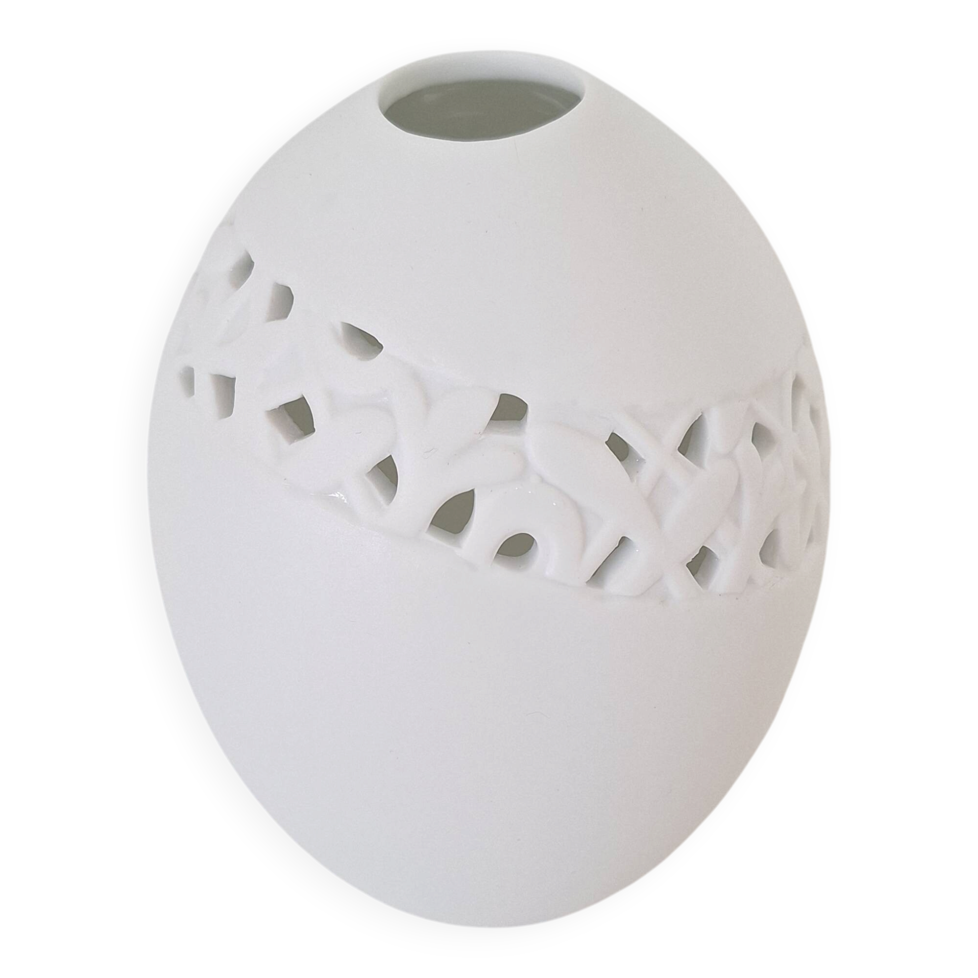 Vase œuf blanc en porcelaine