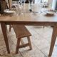 Farm table and bench ("A frame") in solid French oak.