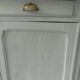 Parisian buffet patinated grey pearl powdery white, wood top waxed finish