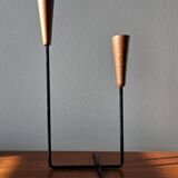 Rare teak and metal candle holder from the mid-century, Denmark, 1960s