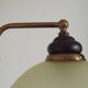 French Mid Century Bronze Effect Metal Double Billiard Light Glass Shades