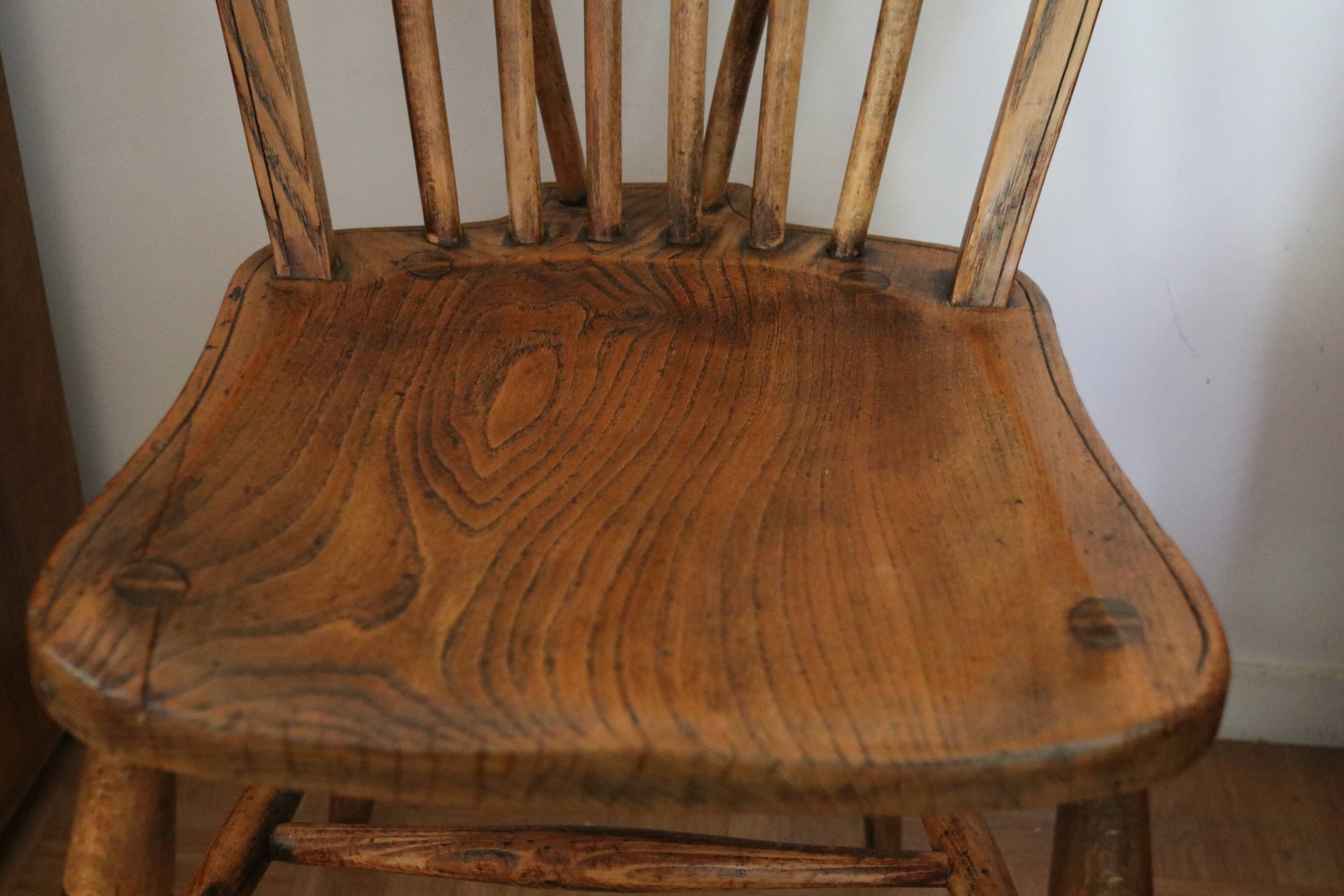 Rustic chair in natural wood