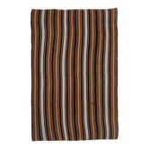 Tapis kilim en laine et coton turc vintage noué à la main marron 167x255