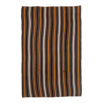 Tapis kilim en laine et coton turc vintage noué à la main marron 167x255