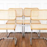 4 cesca b32 breuer chairs made in italy - cane seats reworked